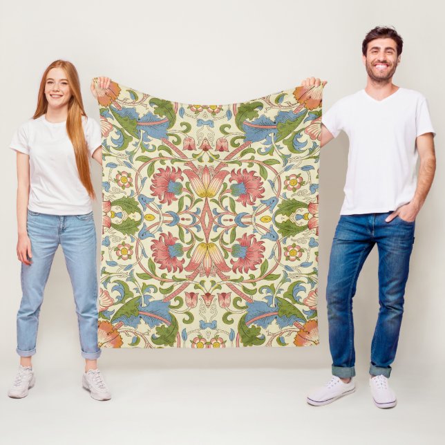 William Morris Loddon Blossom Floral Patterns Fleece Blanket (In Situ)