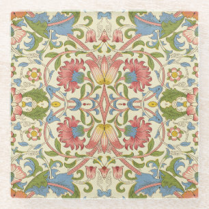 William Morris Loddon Blossom Floral Patterns Glass Coaster