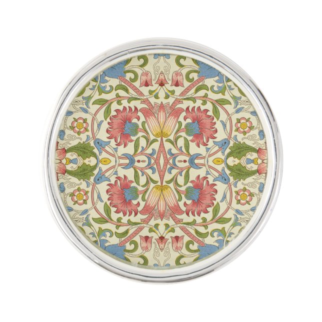 William Morris Loddon Blossom Floral Patterns Lapel Pin (Front)