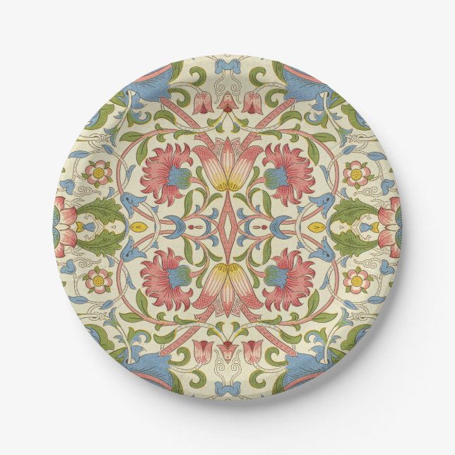 William Morris Loddon Blossom Floral Patterns Paper Plates (Front)