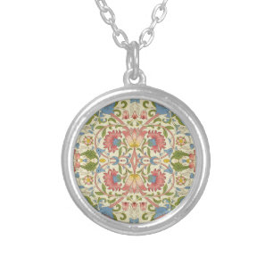 William Morris Loddon Blossom Floral Patterns Silver Plated Necklace