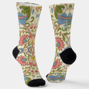William Morris Loddon Blossom Floral Patterns Socks