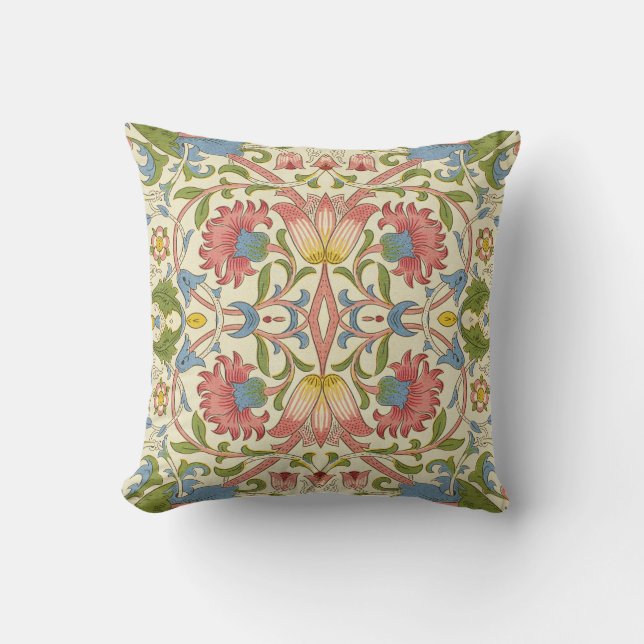 William Morris Loddon Blossom Floral Patterns Throw Pillow (Front)