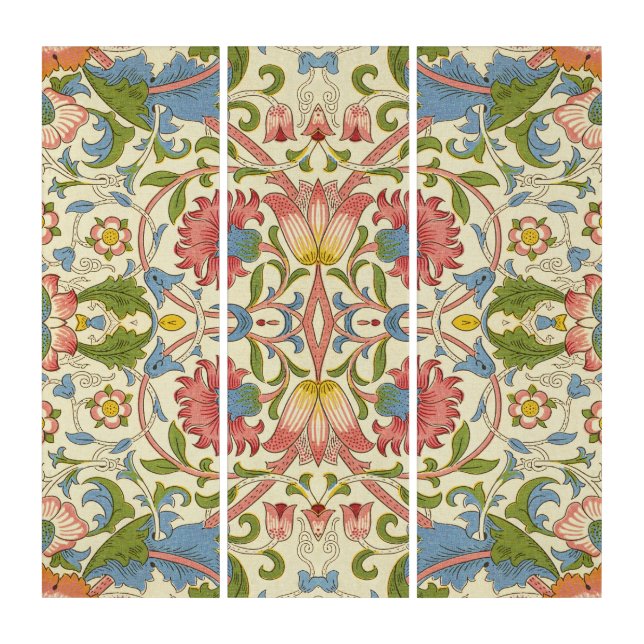 William Morris Loddon Blossom Floral Patterns Triptych (Front)