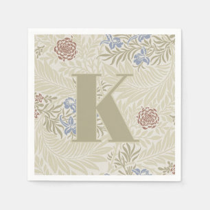 William Morris Lt Blue & Rust Larkspur Pattern Napkins