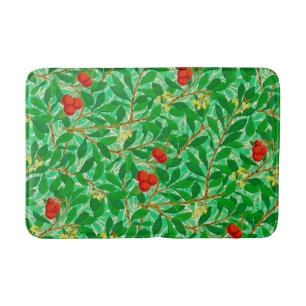 William Morris Lychee Tree Pattern, Light Green Bathroom Mat