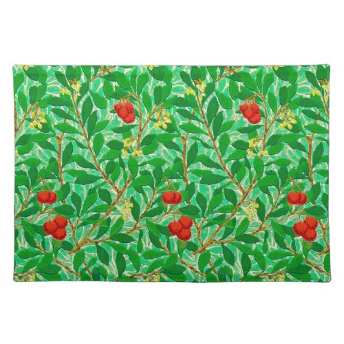 William Morris Lychee Tree Pattern Light Green  Cloth Placemat