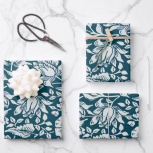 William Morris Mallow Floral Vintage Design Wrapping Paper Sheets