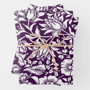 William Morris Mallow Floral Vintage Design Wrapping Paper Sheets