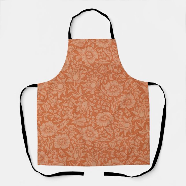 William Morris Mallow Floral Wallpaper Design Apron (Front)