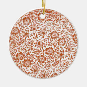 William Morris Mallow Floral Wallpaper Design Ceramic Ornament