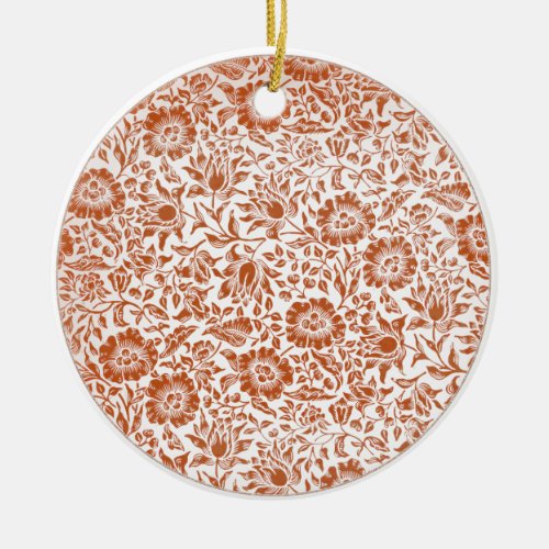 William Morris Mallow Floral Wallpaper Design Ceramic Ornament
