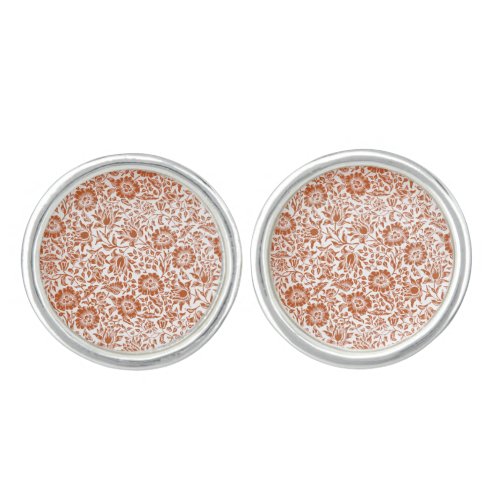 William Morris Mallow Floral Wallpaper Design Cufflinks