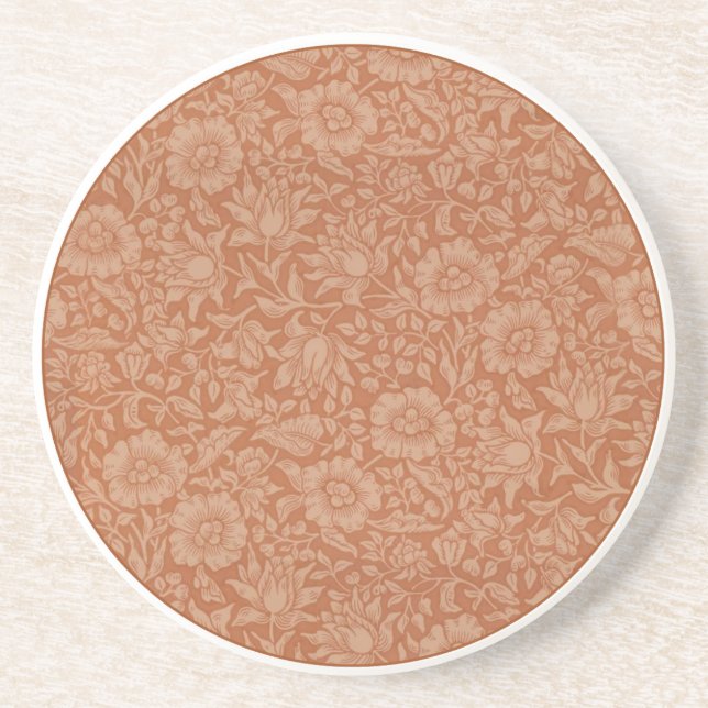 William Morris Mallow Floral Wallpaper Design Drink Coaster (Front)