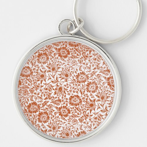 William Morris Mallow Floral Wallpaper Design Keychain