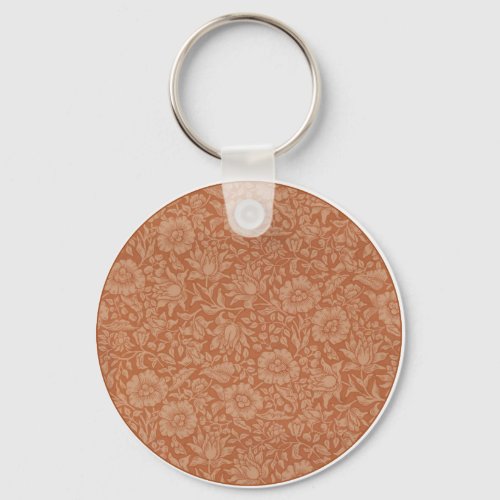 William Morris Mallow Floral Wallpaper Design Keychain