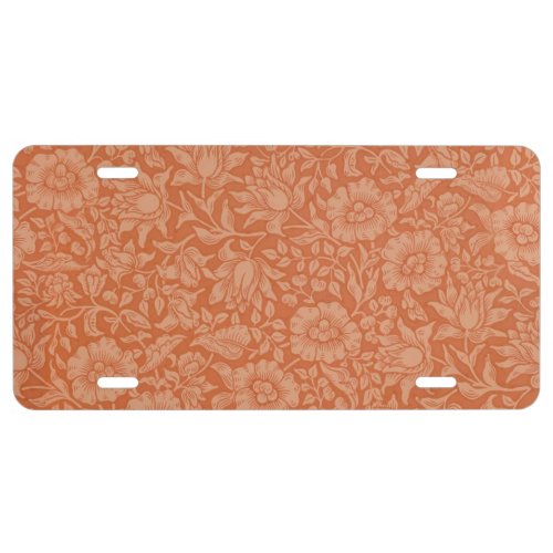 William Morris Mallow Floral Wallpaper Design License Plate