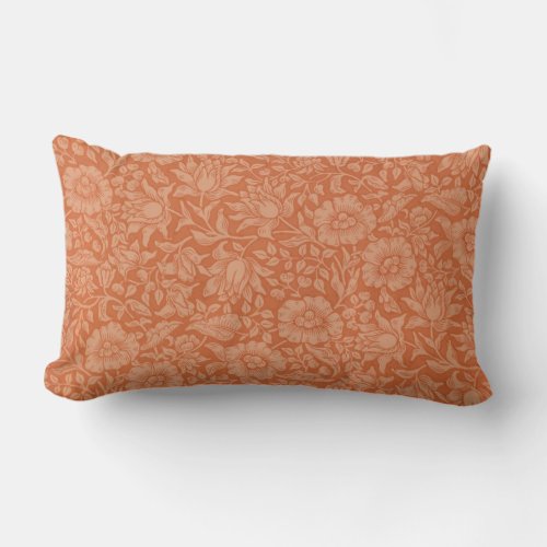 William Morris Mallow Floral Wallpaper Design Lumbar Pillow