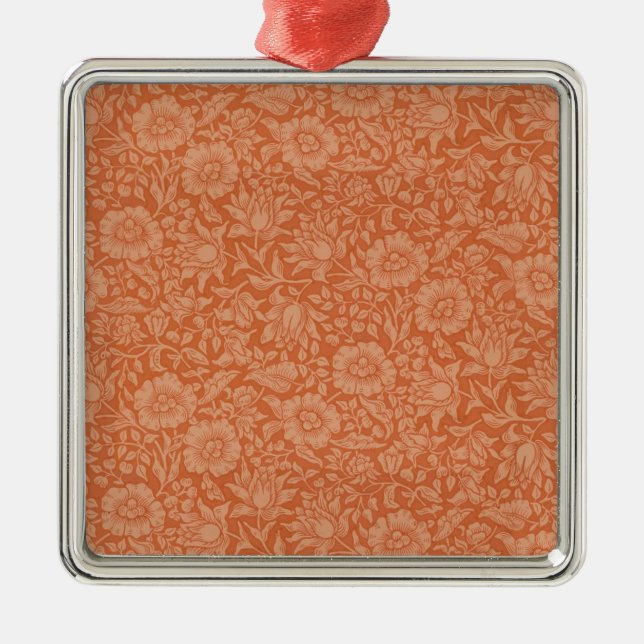 William Morris Mallow Floral Wallpaper Design Metal Ornament (Front)