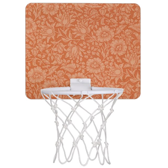 William Morris Mallow Floral Wallpaper Design Mini Basketball Hoop (Front)