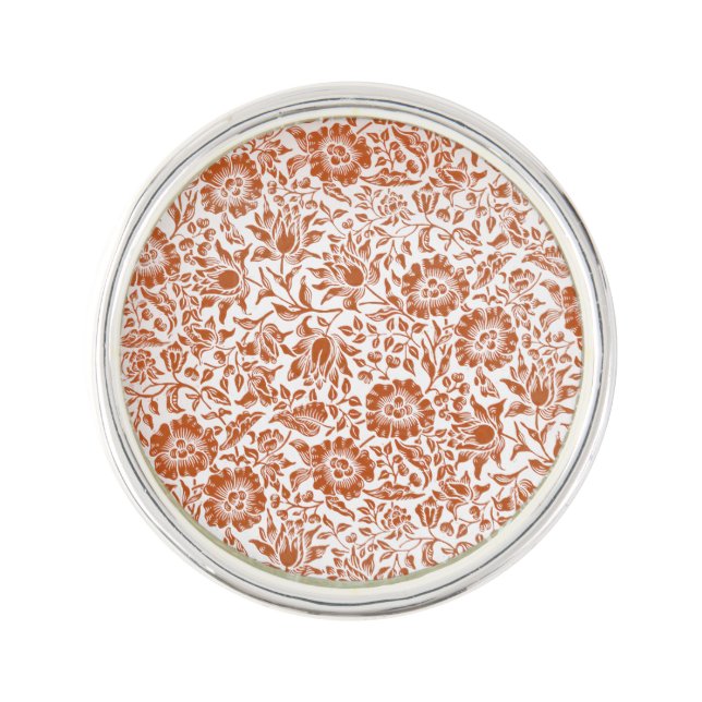 William Morris Mallow Floral Wallpaper Design Pin (Front)