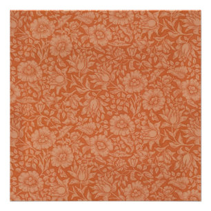 William Morris Mallow Floral Wallpaper Design Poster