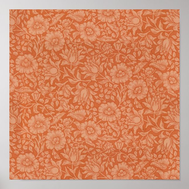 William Morris Mallow Floral Wallpaper Design Poster (Front)