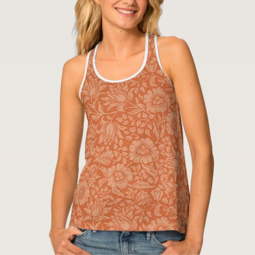 William Morris Mallow Floral Wallpaper Design Tank Top