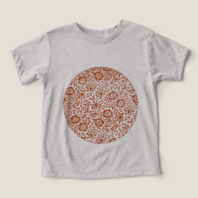 William Morris Mallow Floral Wallpaper Design Toddler T-shirt (Design Front)