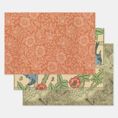William Morris Mallow Floral Wallpaper Design Wrapping Paper Sheets