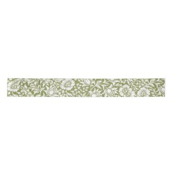 William Morris Mallow Green Pattern Satin Ribbon by wmorrispatterns at Zazzle