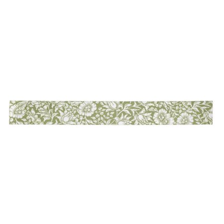 William Morris Mallow Green Pattern Satin Ribbon