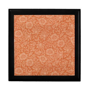 William Morris Mallow Pattern: Terracotta Floral Keepsake Box