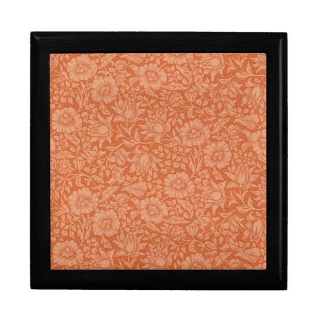 William Morris Mallow Pattern: Terracotta Floral Keepsake Box (Front)