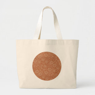 William Morris Mallow Pattern: Terracotta Floral Large Tote Bag