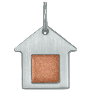 William Morris Mallow Pattern: Terracotta Floral Pet Tag