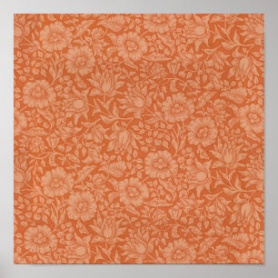 William Morris Mallow Pattern: Terracotta Floral Poster