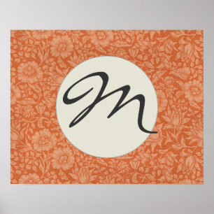 William Morris Mallow Pattern: Terracotta Floral Poster
