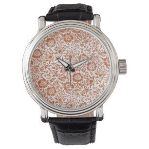 William Morris Mallow Pattern: Terracotta Floral Watch