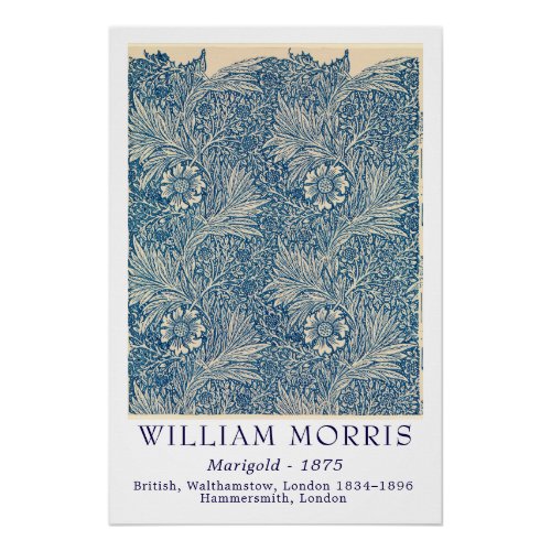 William Morris Marigold 1875 Vintage Botanical Art Poster