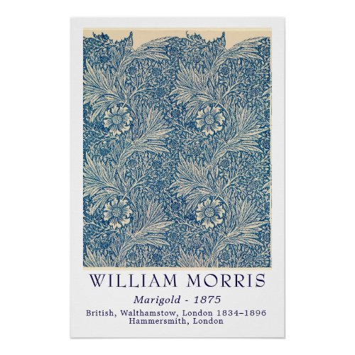 William Morris Marigold 1875 Vintage Botanical Art Poster