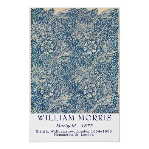 William Morris Marigold 1875 Vintage Botanical Art Poster