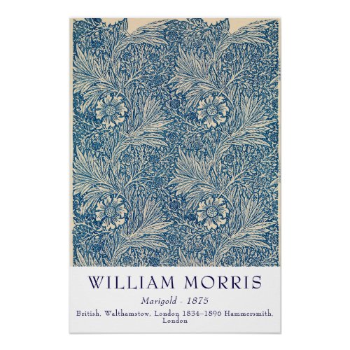 William Morris Marigold 1875 Vintage Botanical Art Poster