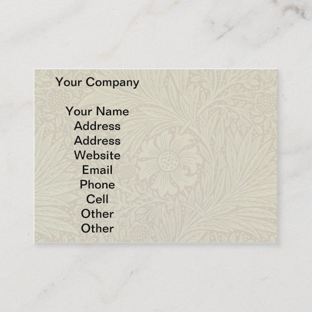 William Morris Marigold Antique Flower Pattern Business Card (Front)