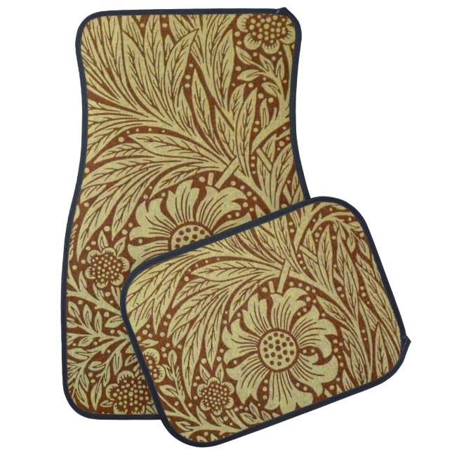William Morris Marigold Antique Flower Pattern Car Mat (Set)