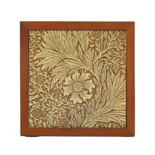 William Morris Marigold Antique Flower Pattern Desk Organizer
