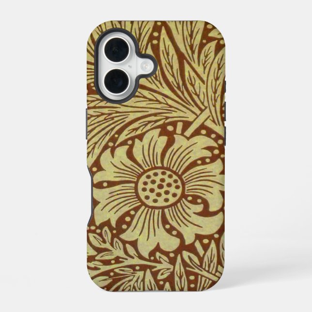 William Morris Marigold Antique Flower Pattern Iphone Case (Back)