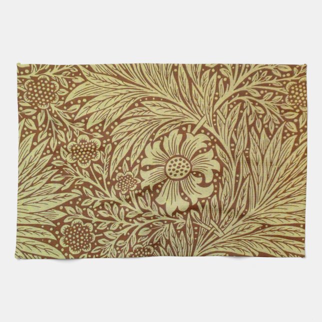 William Morris Marigold Antique Flower Pattern Kitchen Towel (Horizontal)