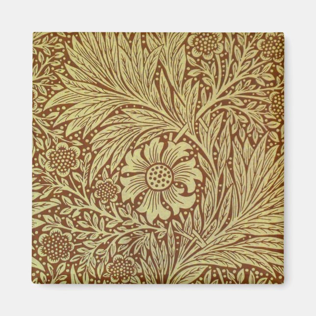 William Morris Marigold Antique Flower Pattern Magnet (Front)