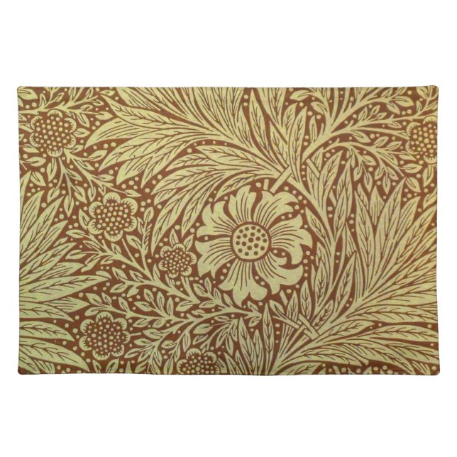 William Morris Marigold Antique Flower Pattern Placemat (Front)